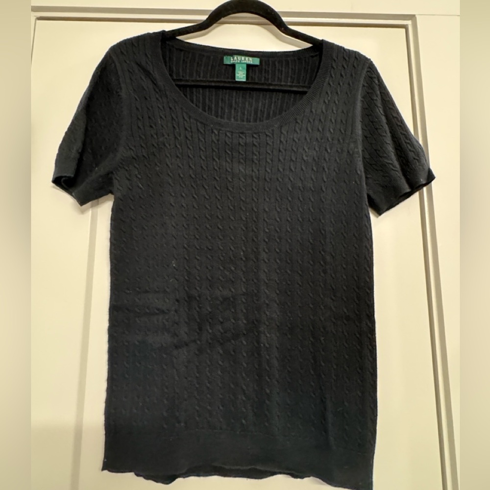 Black Knit Short Sleeve Ralph Lauren Top